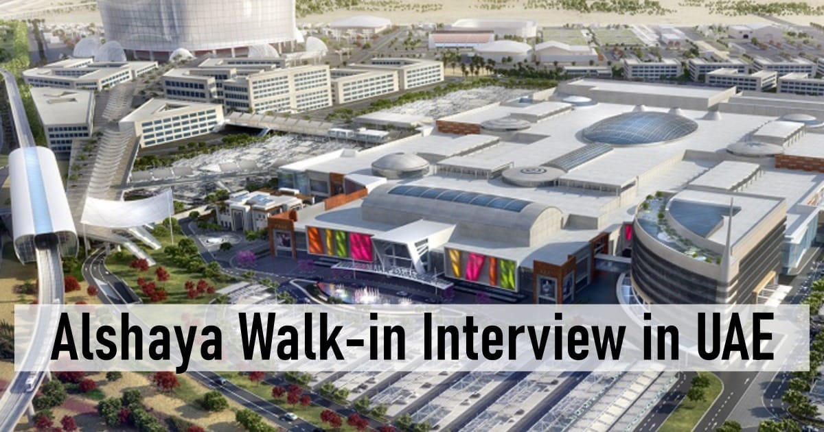 Alshaya Walk-in Interview in UAE