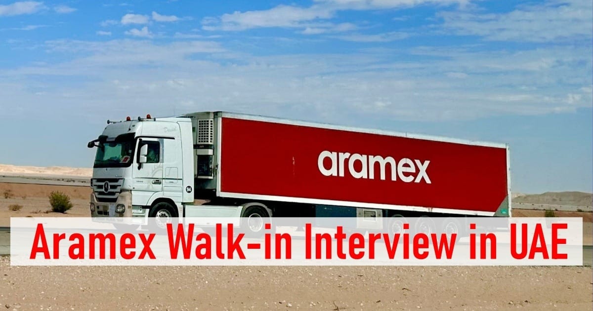 Aramex Walk-in Interview in UAE