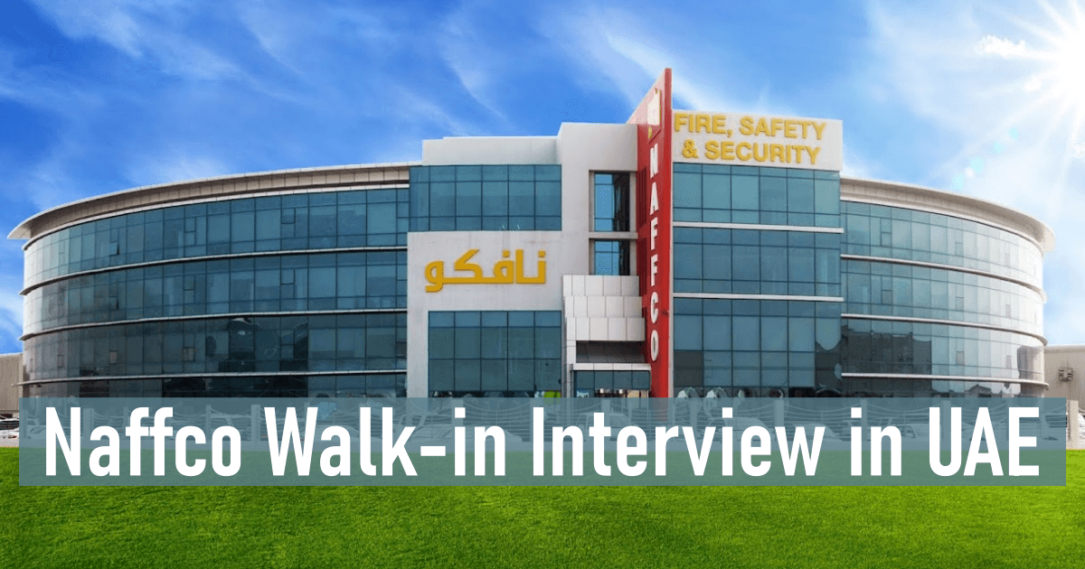 Naffco Walk-in Interview in UAE